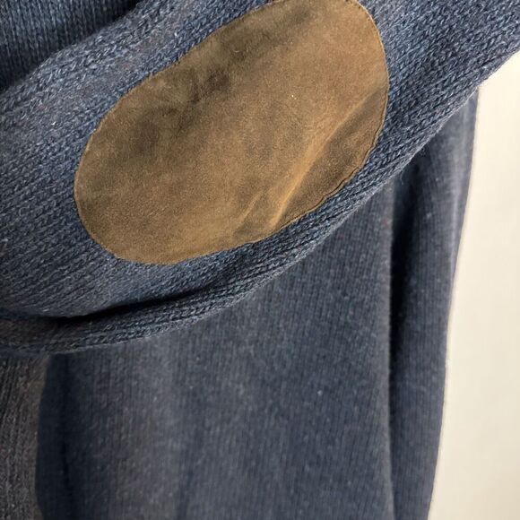 Lands' End Wool Blend Sweater Mens XL Button Mock Neck Blue Old‎ Money Preppy - Picture 4 of 7